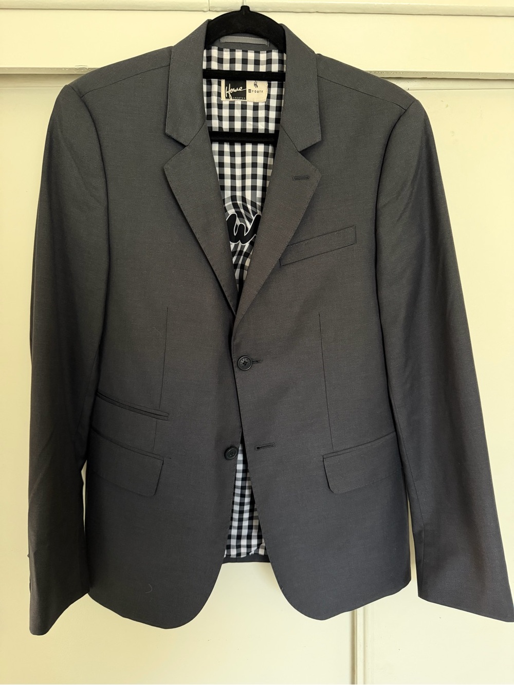 Howe Men's Charcoal Gray Two-Button Blazer